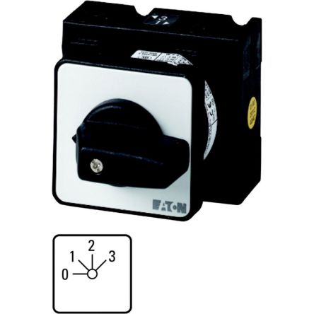 Eaton, 3P 4 Position 45° Multi Step Cam Switch, 690V (Volts), 32A, Toggle Actuator [018477 T3-2-8311/E]; 271-4864