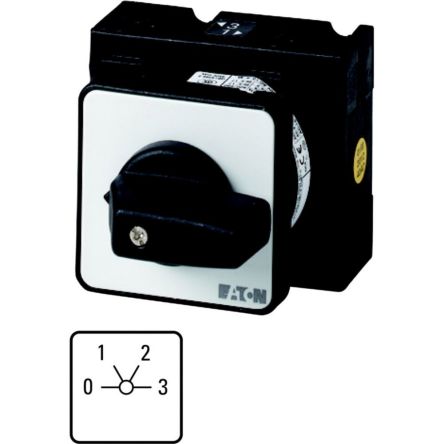 Eaton, 1P 4 Position 60° Multi Step Cam Switch, 690V (Volts), 32A, Toggle Actuator [018586 T3-2-96/EZ]; 271-4870