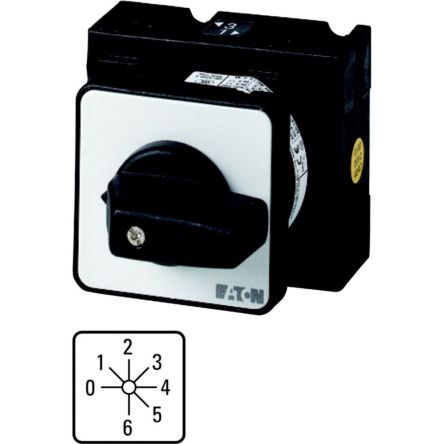 Eaton, 1P 6 Position 45° On-Off Cam Switch, 690V (Volts), 32A, Toggle Actuator [018643 T3-3-145/E]; 271-4873