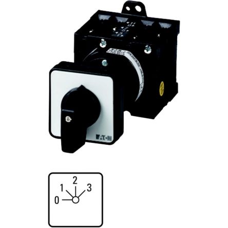 Eaton, 2P 6 Position 45° On-Off Cam Switch, 690V (Volts), 32A, Toggle Actuator [018773 T3-3-15131/Z]; 271-4877