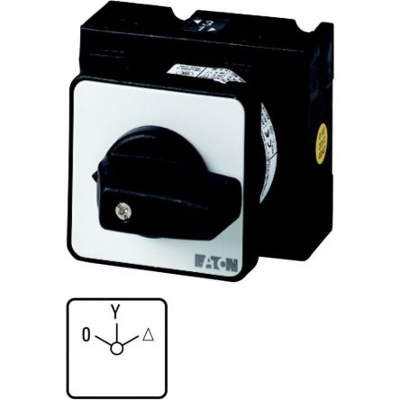 Eaton, 3P 3 Position 60° Star Delta Cam Switch, 690V (Volts), 32A, Short Thumb Grip Actuator [020102 T3-4-15067/E]; 271-4916