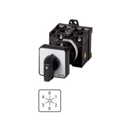 Eaton, 4P 8 Position 60° On-Off Cam Switch, 690V (Volts), 32A, Knob Actuator [020513 T3-4-8006/Z]; 271-4934