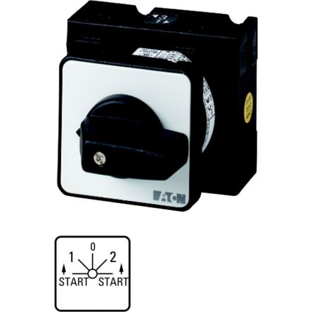 Eaton, 3P 5 Position 45° Motor Reversing Cam Switch, 690V (Volts), 32A, Short Thumb Grip Actuator [020601 T3-4-8402/E]; 271-4942