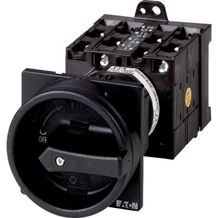 Eaton, 2P 3 Position 90° Rotary Cam Switch, 690V (Volts), 32A, Rotary Actuator [021493 T3-1-102/V/SVB-SW]; 271-4958
