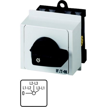 Eaton, 2P 4 Position 45° Voltmeter Cam Switch, 690V (Volts), 20A, Knob Actuator [029452 T0-2-15920/IVS]; 271-5018
