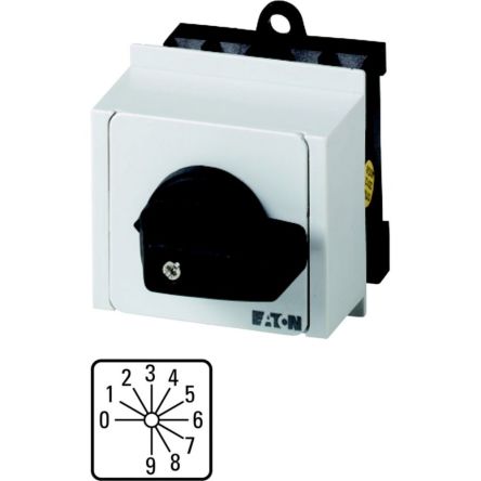 Eaton 10 Position 30° Coding Cam Switch, 690V (Volts), 20A, Toggle Actuator [036487 T0-4-15602/IVS]; 271-5053