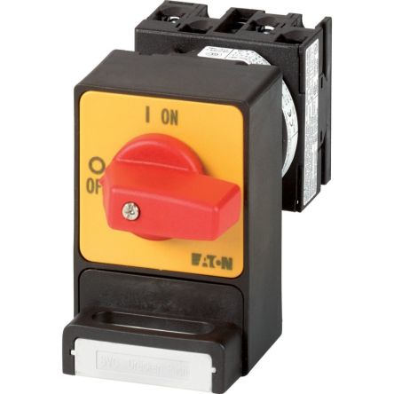 Eaton, 3P 2 Position 90° On-Off Cam Switch, 690V (Volts), 20A, Short Thumb Grip Actuator [044973 T0-2-1/E/SVC(S)-RT]; 271-5104