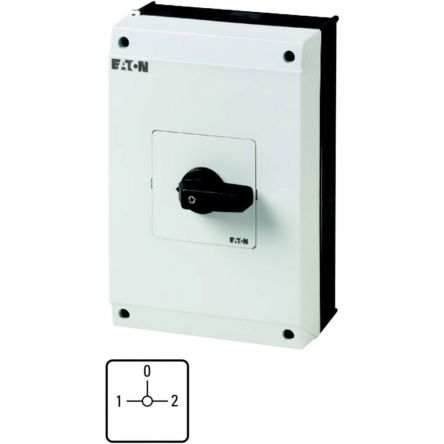 Eaton, 4P 3 Position 90° Changeover Cam Switch, 690V (Volts), 63A, Short Thumb Grip Actuator [207232 T5B-4-8294/I4]; 271-5358