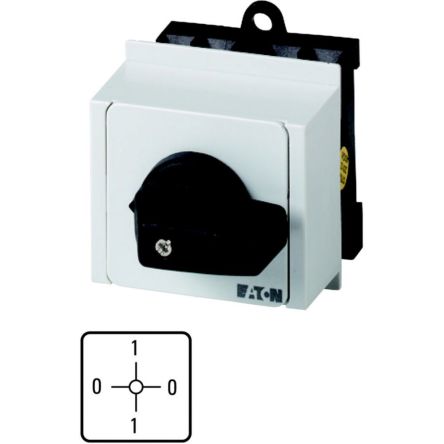 Eaton, 2P 4 Position 90° On-Off Cam Switch, 690V (Volts), 20A, Toggle Actuator [067321 T0-1-15108/IVS]; 271-5755