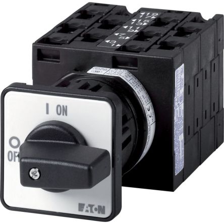 Eaton, 5P 2 Position 90° Changeover Cam Switch, 690V (Volts), 32A, Short Thumb Grip Actuator [068957 T3-5-8369/Z]; 271-5765