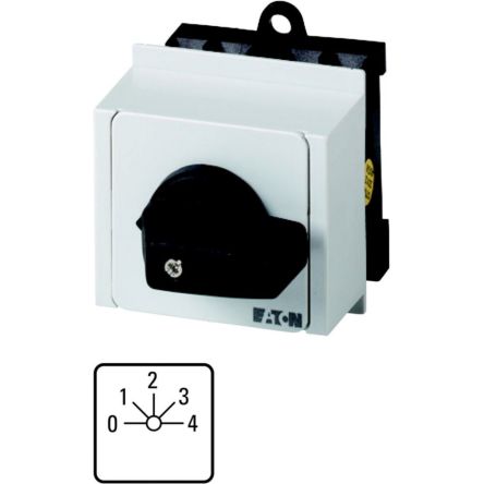 Eaton, 1P 5 Position 45° Multi Step Cam Switch, 690V (Volts), 20A, Toggle Actuator [074446 T0-2-8242/IVS]; 271-5797