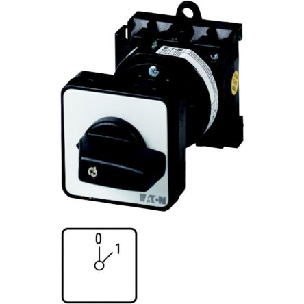 Eaton, 3P 2 Position 45° On-Off Cam Switch, 690V (Volts), 20A, Toggle Actuator [076822 T0-2-15403/Z]; 271-5818