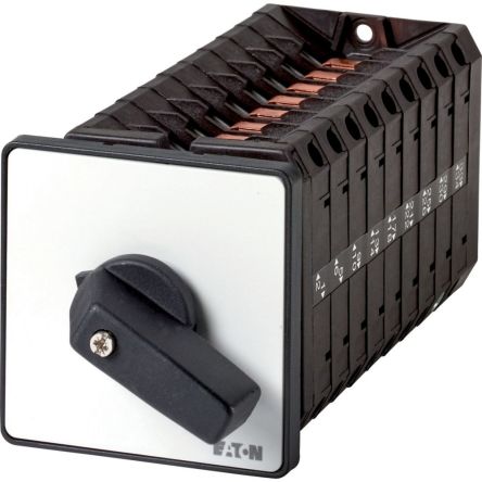 Eaton, 9P 3 Position 60° Changeover Cam Switch, 690V (Volts), 63A, Short Thumb Grip Actuator [090957 T5B-9-8365/E]; 271-5909