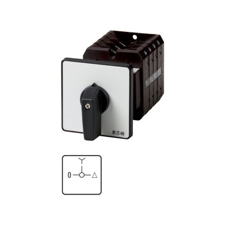 Eaton, 3P 3 Position 90° Star Delta Cam Switch, 690V (Volts), 63A, Short Thumb Grip Actuator [092037 T5B-4-8419/Z]; 271-5978