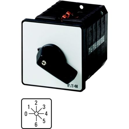 Eaton, 1P 7 Position 45° Multi Step Cam Switch, 690V (Volts), 63A, Toggle Actuator [092096 T5B-4-8244/E]; 271-5992