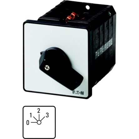Eaton, 1P 4 Position 45° Multi Step Cam Switch, 690V (Volts), 63A, Toggle Actuator [092986 T5B-2-8241/E]; 271-6052