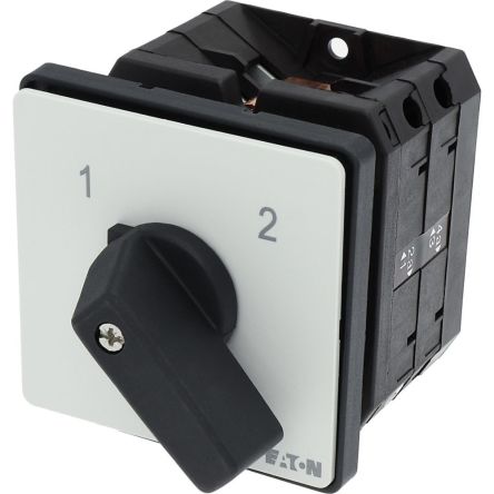 Eaton, 2P 2 Position 90° Multi Speed Cam Switch, 690V (Volts), 63A, Short Thumb Grip Actuator [093465 T5B-2-39/E]; 271-6066