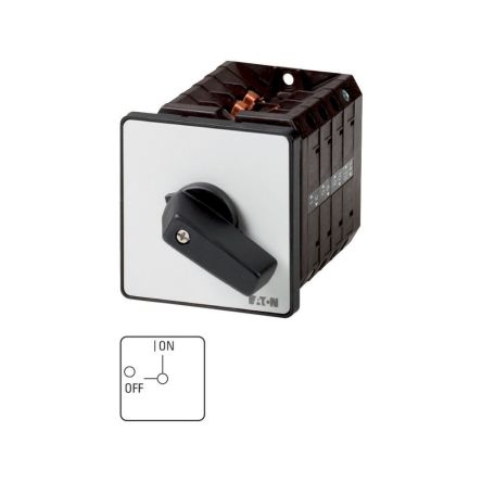 Eaton, 3P 2 Position 90° On-Off Cam Switch, 690V (Volts), 63A, Short Thumb Grip Actuator [094132 T5B-2-1/E]; 271-6078