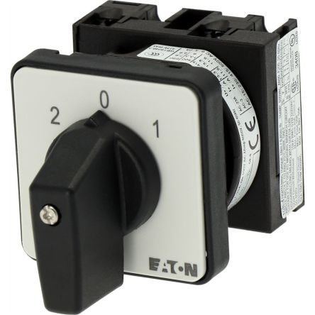 Eaton, 1P 3 Position 45° Changeover Cam Switch, 690V (Volts), 20A, Short Thumb Grip Actuator [095806 T0-1-15421/E]; 271-6122