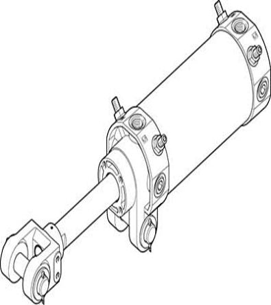 Festo Pneumatic Piston Rod Cylinder - 565806, 80mm Bore, 125mm Stroke, DW Series, Double Acting [DW-80-125-Y-AB-G]; 271-6287