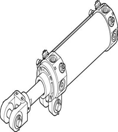 Festo Pneumatic Piston Rod Cylinder - 549567, 63mm Bore, 150mm Stroke, DW Series, Double Acting [DWA-63-150-Y]; 271-6356