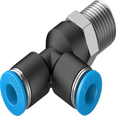 Festo QSTL Series T Fitting, R 1/4 Male to 6 mm, Threaded-to-Tube Connection Style, 153119 [QSTL-1/4-6]; 271-6859