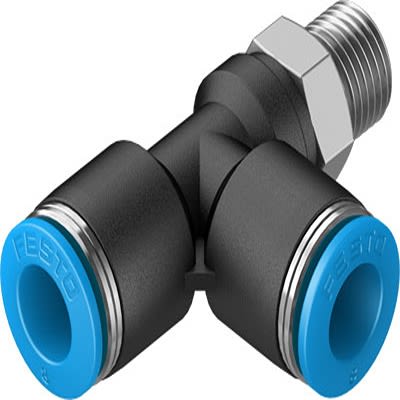 Festo QSTL Series T Fitting, R 1/8 Male to 8 mm, Threaded-to-Tube Connection Style, 153120 [QSTL-1/8-8]; 271-6863