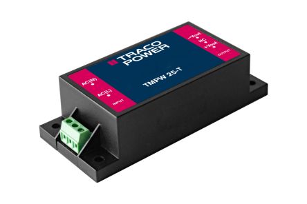 TRACOPOWER AC-DC Power Supply, TMPW 25-115-T, 15V dc, 1.666A, 25W, 1 Output, 90 → 305V ac Input Voltage [TMPW 25-115-T]; 271-6875