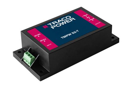 TRACOPOWER AC-DC Power Supply, TMPW 50-115-T, 15V dc, 3.333A, 50W, 1 Output, 90 → 305V ac Input Voltage [TMPW 50-115-T]; 271-6878