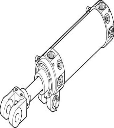Festo Pneumatic Piston Rod Cylinder - 558093, 50mm Bore, 75mm Stroke, DW Series, Double Acting [DWC-50-75-Y-A]; 271-7145
