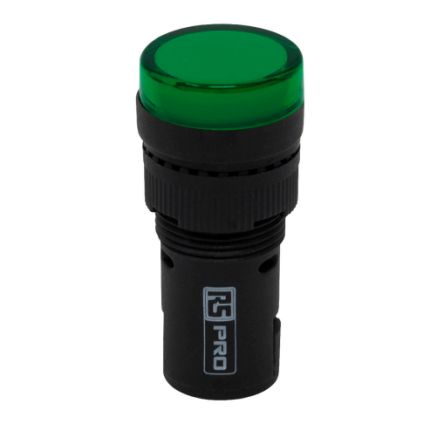 RS PRO, Panel Mount Green LED Pilot Light, 12V ac/dc [0]; 271-7474