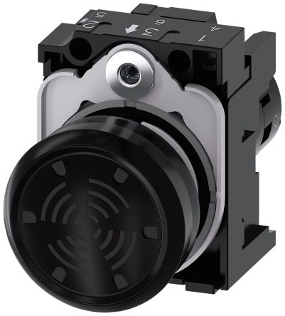Siemens 3SU1 Series Sounder Beacon, 24 V ac/dc, IP66, IP67, IP69(IP69K), Front Plate Mounting, 75dB at 1 Metre [3SU12006LB101AA0]; 271-9521
