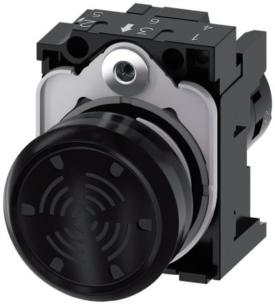 Siemens 3SU1 Series Sounder Beacon, 230 V, IP66, IP67, IP69(IP69K), Front Plate Mounting, 75dB at 1 Metre [3SU12006LF101AA0]; 271-9523