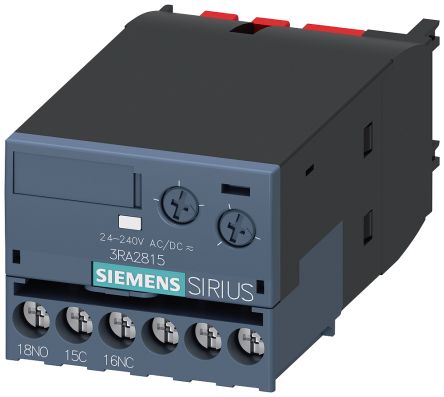 Siemens Auxiliary Switch Block, 1 Contact, 1 CO, Clip-On, SIRIUS 3RA28 [3RA28151AW10]; 271-9927