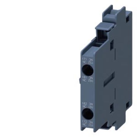 Siemens Auxiliary Switch Block, 2 Contact, 2NC, Snap-On Mounting, SIRIUS 3RH [3RH19211KA02]; 271-9934