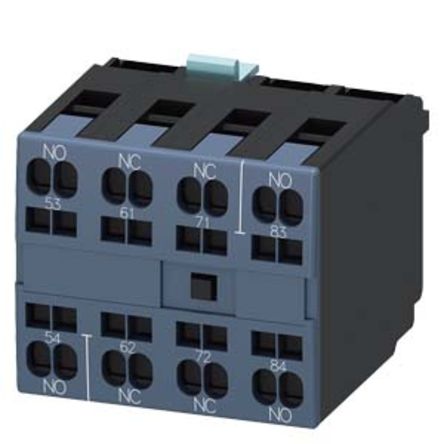 Siemens Auxiliary Switch Block, 4 Contact, 2NO + 2NC, Snap-On Mounting, SIRIUS 3RH [3RH19212XA220MA0]; 271-9937