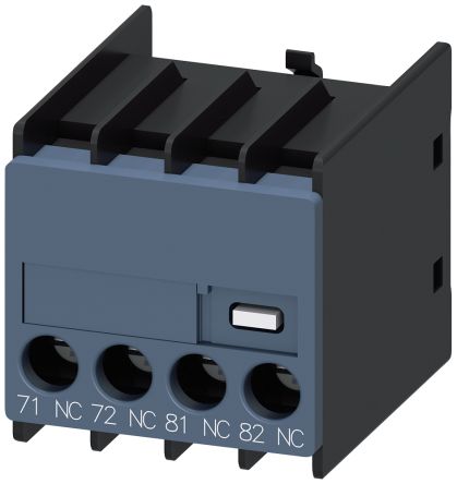 Siemens Auxiliary Switch Block, 2 Contact, 2NC, Snap-On Mounting, SIRIUS 3RH2 [3RH29111MA02]; 271-9938