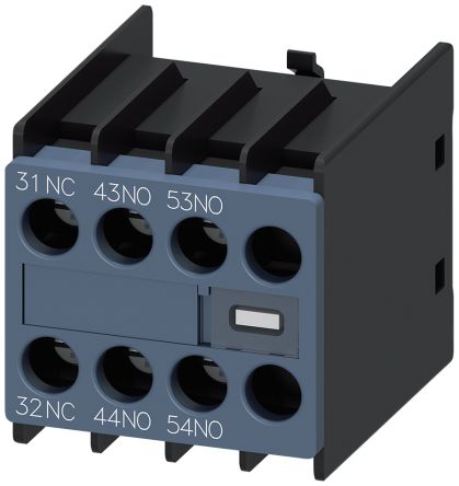 Siemens Auxiliary Switch Block, 3 Contact, 2NO + 2NC, Snap-On Mounting, SIRIUS 3RH2 [3RH29111YA210MA0]; 271-9939