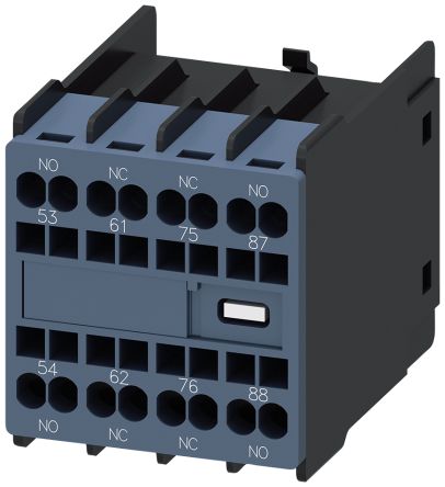 Siemens Auxiliary Switch Block, 4 Contact, 2NO + 2NC, Snap-On Mounting, SIRIUS 3RH2 [3RH29112XB220MA0]; 271-9942