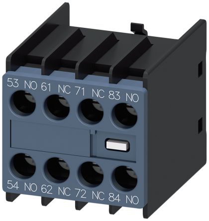 Siemens Auxiliary Switch Block, 4 Contact, 2 NO + 2 NC, Snap-On, SIRIUS 3RH29 [3RH29161XA220MA0]; 271-9969
