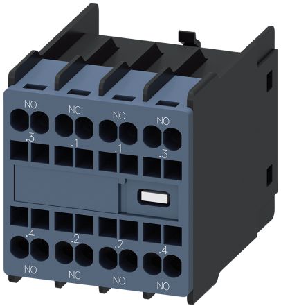 Siemens Auxiliary Switch Block, 4 Contact, 2NO + 2NC, Snap-On Mounting, SIRIUS 3RH2 [3RH29162FA22]; 271-9971