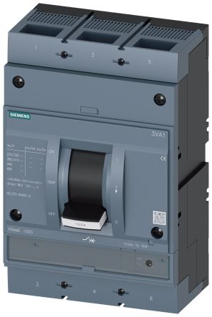 Siemens, SENTRON MCCB Molded Case Circuit Breaker 3P 800A, Breaking Capacity 70 kA, DIN Rail Mount [3VA1580-6MH32-0AA0]; 272-0191