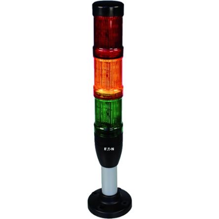 Eaton SL4 Series Green, Orange, Red Signal Tower, 3 Lights, 24 V, Base Mount [173981 SL4-100-L-RAG-24LED]; 272-0709