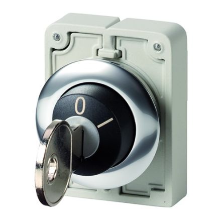 Eaton M30 2-position Key Switch Head, Maintained, 30mm Cutout [187052 M30C-FWRS-MS10-A1]; 272-1332