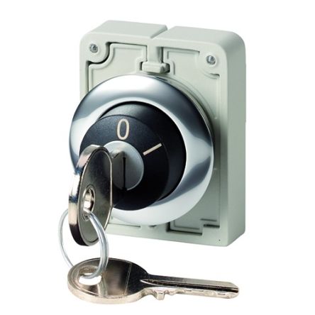 Eaton M30 2-position Key Switch Head, Maintained, 30mm Cutout [187062 M30C-FWRS-RS]; 272-1336