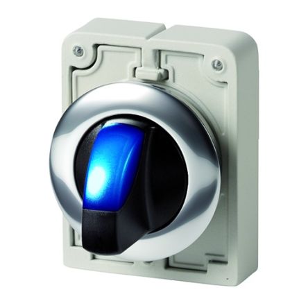 Eaton Toggle Selector Switch - 30mm Cutout Diameter, Illuminated 3 Positions [187115 M30C-FWLK3-B]; 272-1353