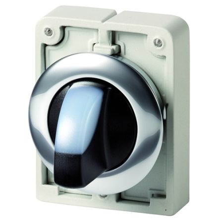 Eaton Toggle Selector Switch - 30mm Cutout Diameter, Illuminated 3 Positions [187118 M30C-FWLK3-W]; 272-1354