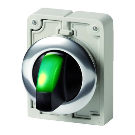 Eaton Toggle Selector Switch - 30mm Cutout Diameter, Illuminated 3 Positions [187132 M30C-FWRLK3-G]; 272-1358