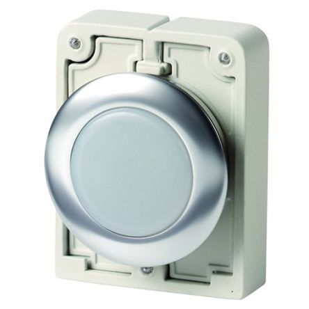Eaton, M22, Panel Mount White LED Indicator, 30mm Cutout, IP66, IP67, IP69K, Round, 250V [188048 M30I-FL-W]; 272-1367