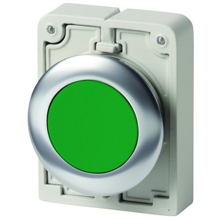 Eaton Push Button Switch, Momentary, Panel Mount, 30.5mm Cutout, IP66, IP67, IP69 [188087 M30I-FD-G]; 272-1379